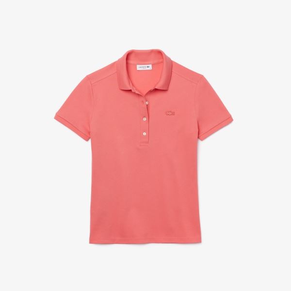 Lacoste Stretch Cotton Piqué Polo Shirt Dámské - Polo Růžové | CZ-BEfDau